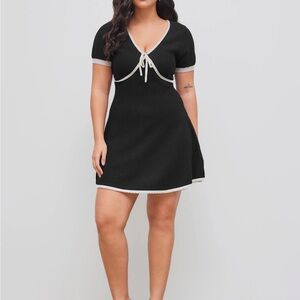 Cider Black and Cream Midi Dress